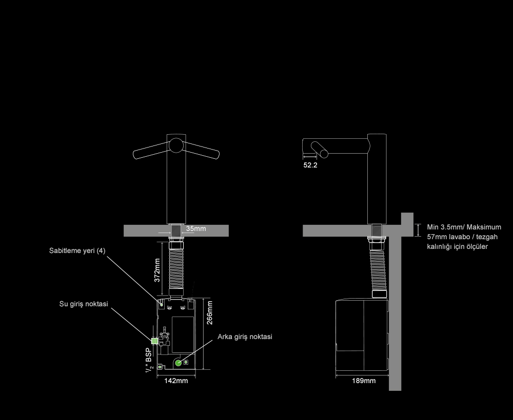 Uzun Dyson Airblade Tap el kurutma makinesinin iç özellikleri